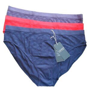 Lauren Ralph Lauren Women's 3-Pack Logo Mesh Bikini Panty Underwear, Multi, XXL